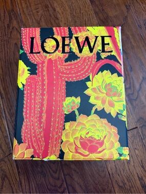 LOEWE Black Box with Red Cactus & Yellow Succulent Motif